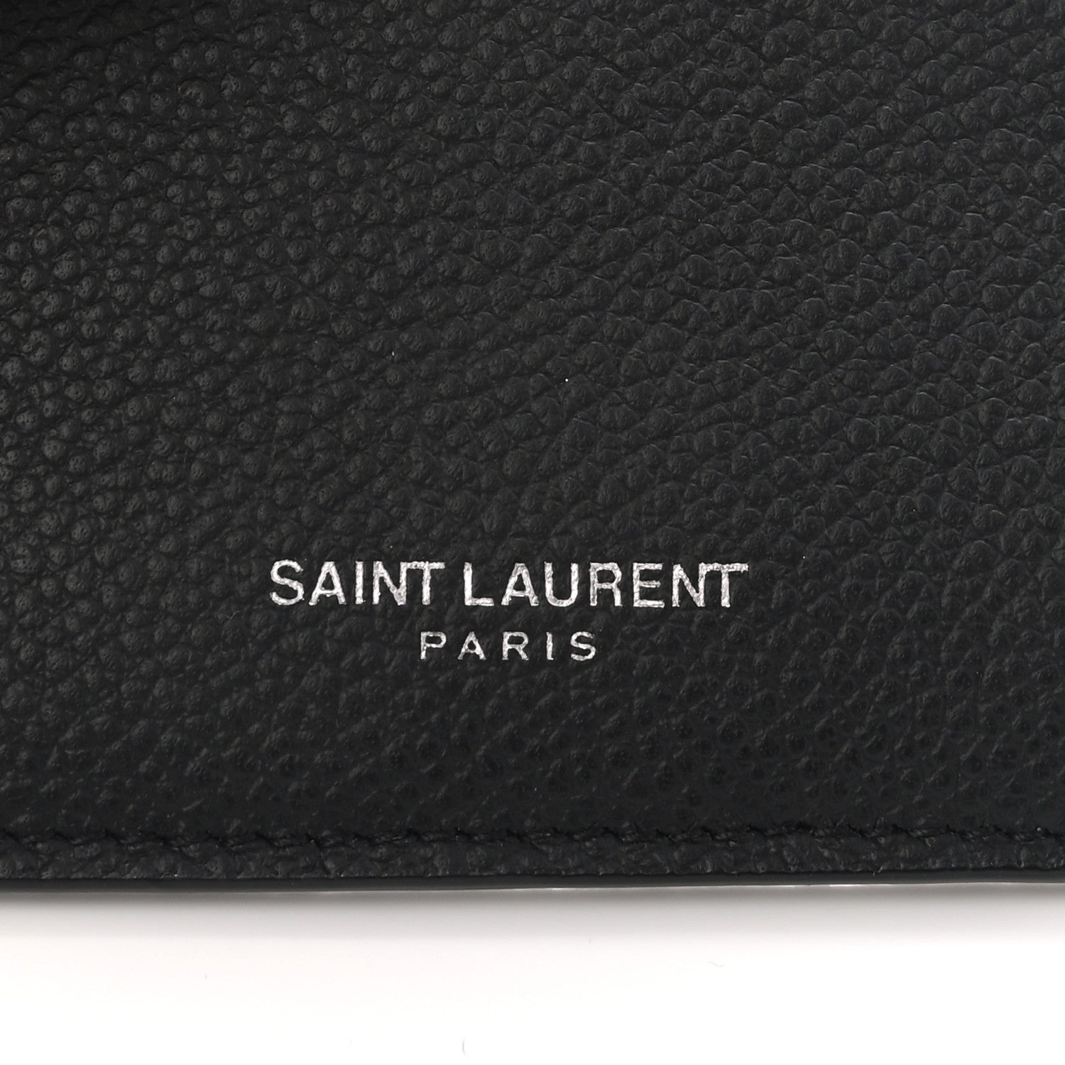 Saint Laurent Grained Calfskin 5 Fragments Zip Pouch Card Holder Black 6 of 9