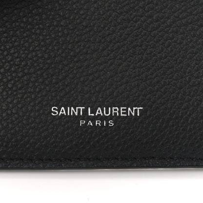 Saint Laurent Grained Calfskin 5 Fragments Zip Pouch Card Holder Black 6 of 9