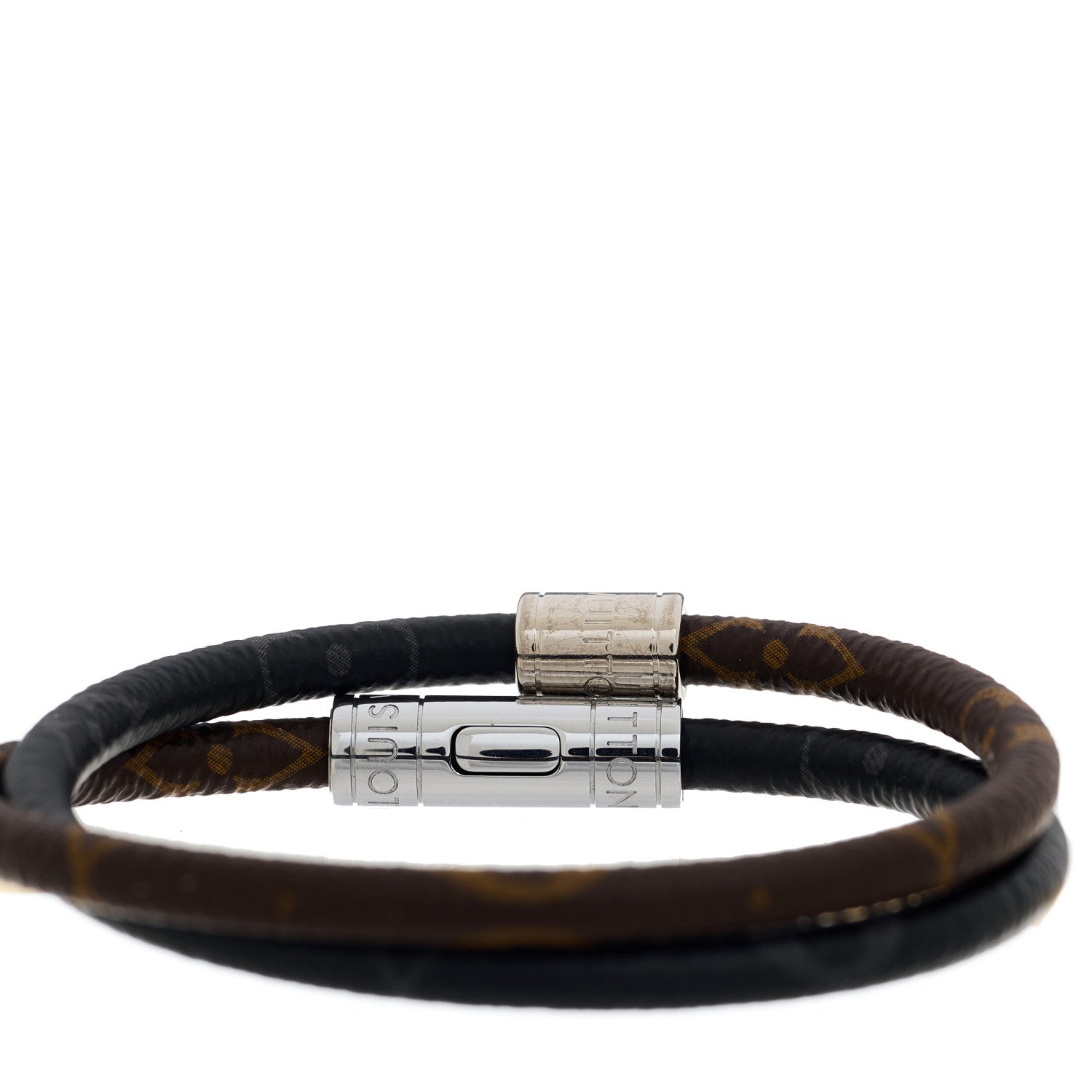 Louis Vuitton Monogram Eclipse Keep It Double Bracelet 19 3 of 8