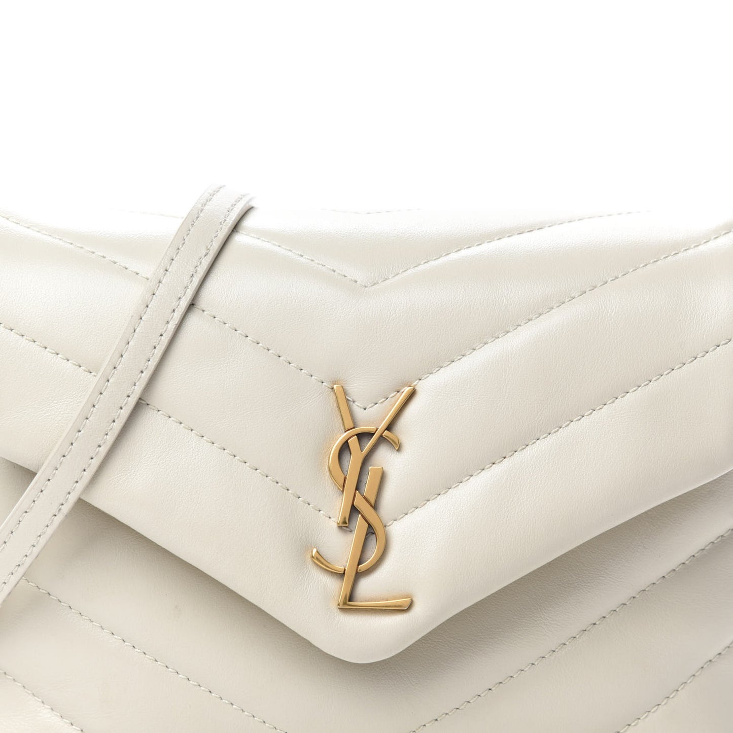 Calfskin Y Quilted Monogram Toy Loulou Crossbody Bag Blanc Vintage