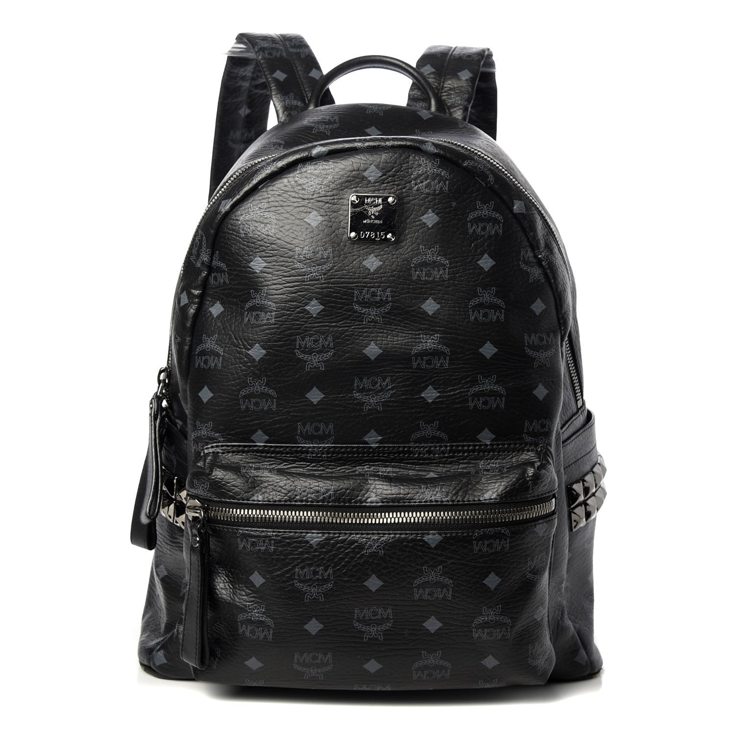 MCM Visetos Medium Side Studs Stark Backpack Black 1 of 9