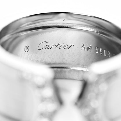 Cartier 18K White Gold Diamond 10mm Logo De Ring 52 6 4 of 4