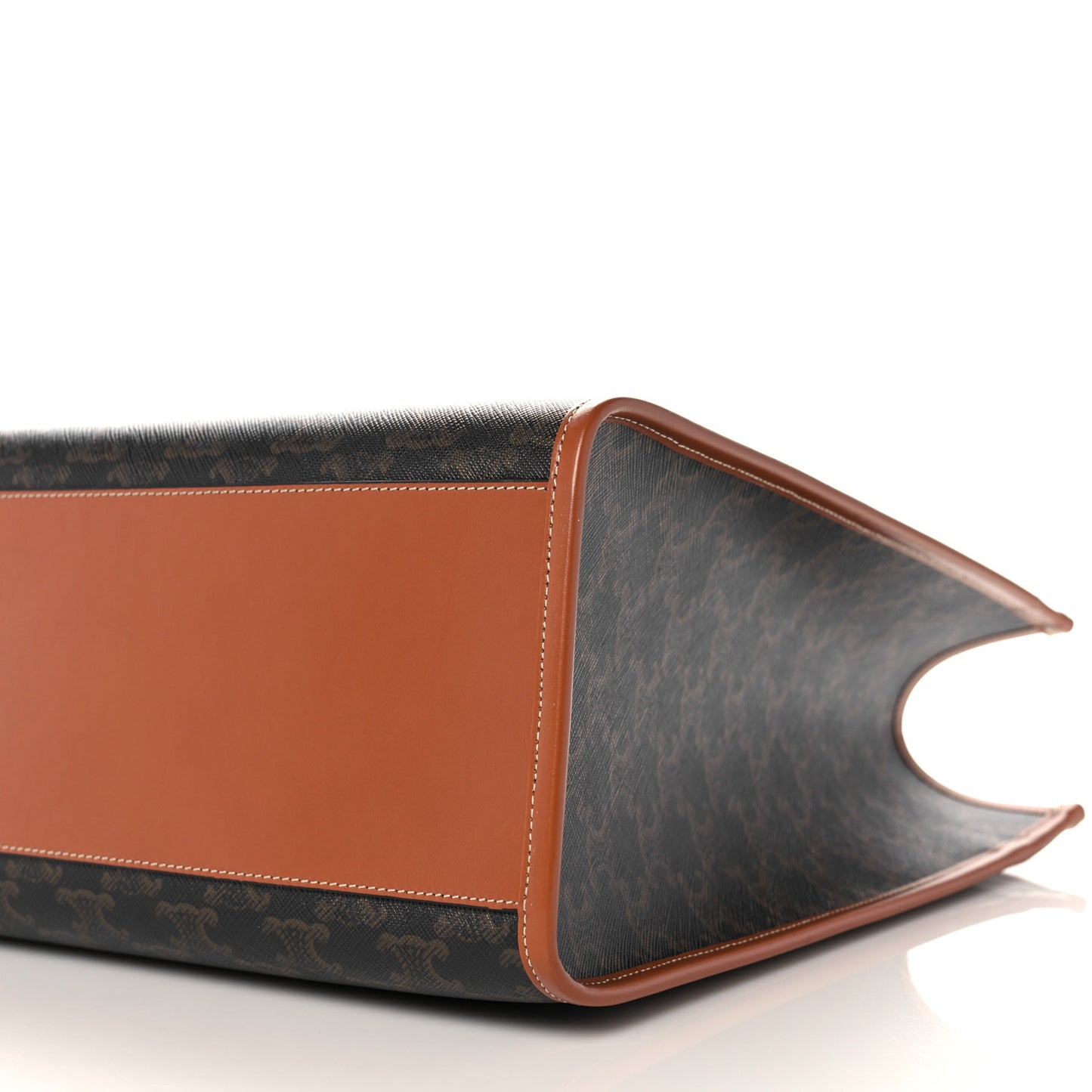 Triomphe Canvas Calfskin Horizontal Cabas Tan
