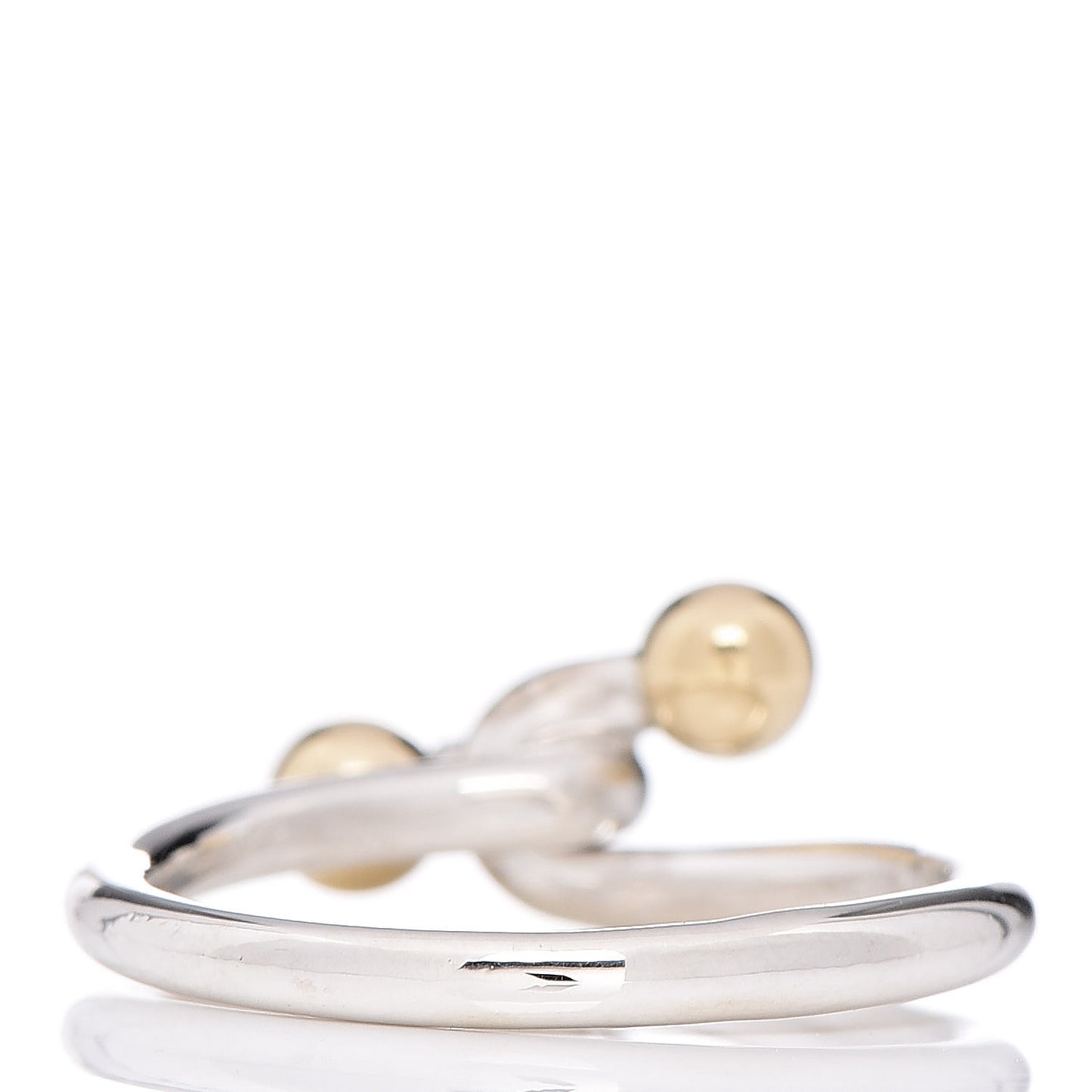 Sterling Silver 18K Yellow Gold Twist Knot Ball Ring 50 5.5