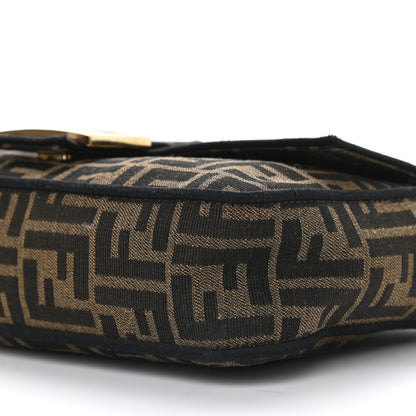 Fendi Fabric Jacquard FF 1974 Medium Baguette Tobacco Moro Black 10 of 12