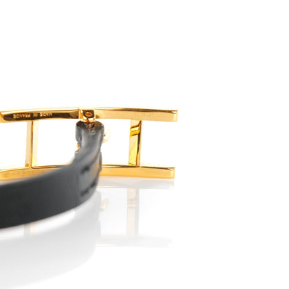 Hermes Chamonix Hapi 3MM Triple Tour Wrap Bracelet Medium Black 7 of 14