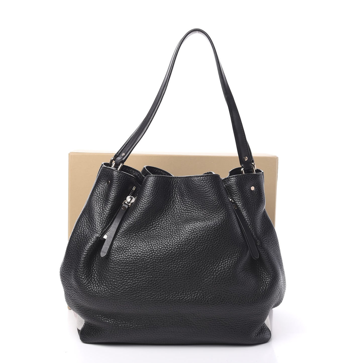 Grainy Calfskin House Check Medium Maidstone Black