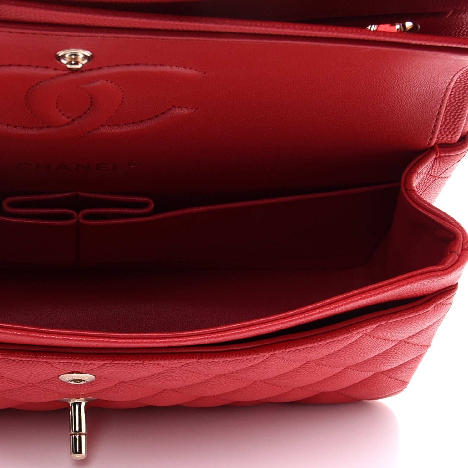 Chanel Caviar Quilted Medium Double Flap Red 5 of 11