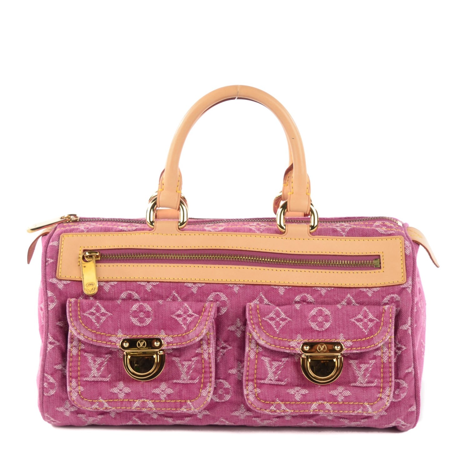 Monogram Denim Neo Speedy Fuchsia