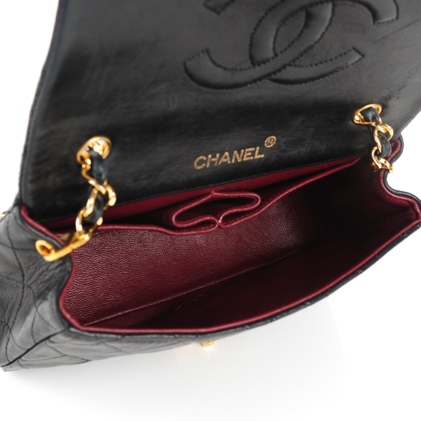 Lambskin Quilted Mini Flap Black