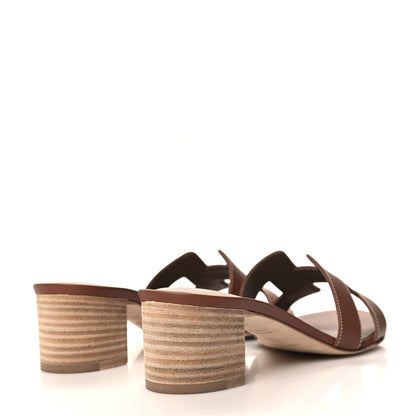 Hermes Calfskin Oasis Sandals 37 Gold 4 of 9