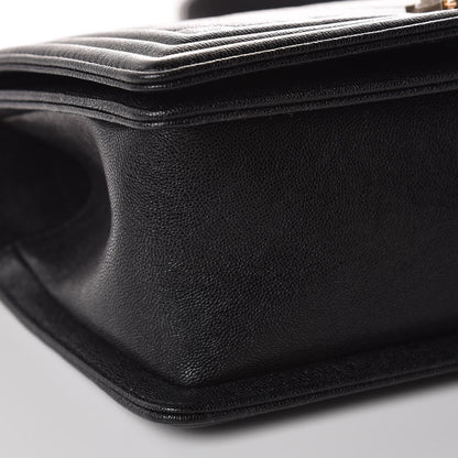 Chanel Caviar Chevron Quilted Medium Boy Flap Black 8 of 9