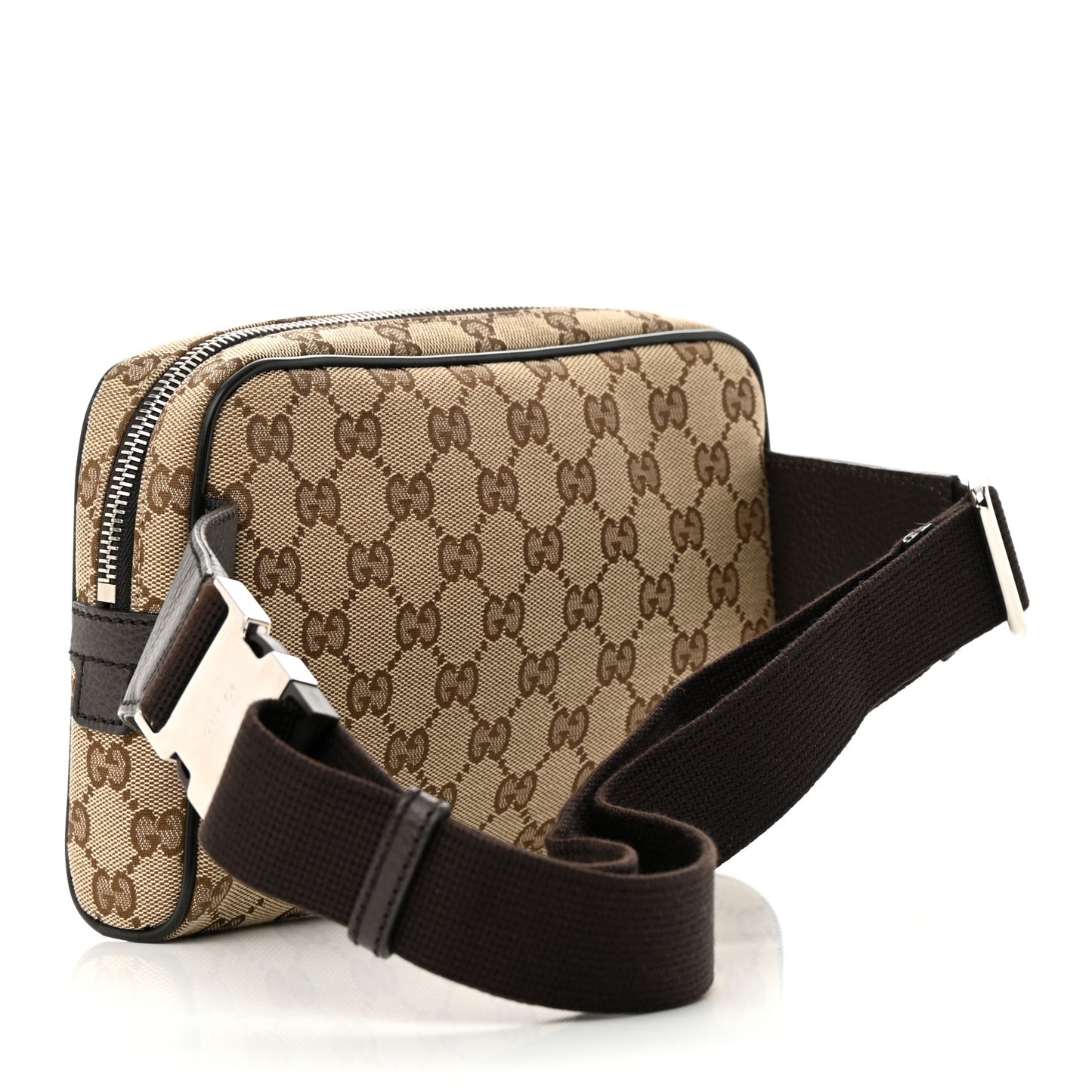 Monogram Dollar Calfskin Belt Bag Beige Ebony Testa di Moro Marrone Scuro