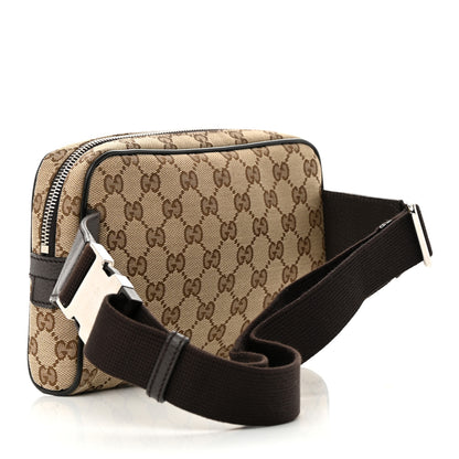 Gucci Monogram Dollar Calfskin Belt Bag Beige Ebony Testa di Moro Marrone Scuro 2 of 15
