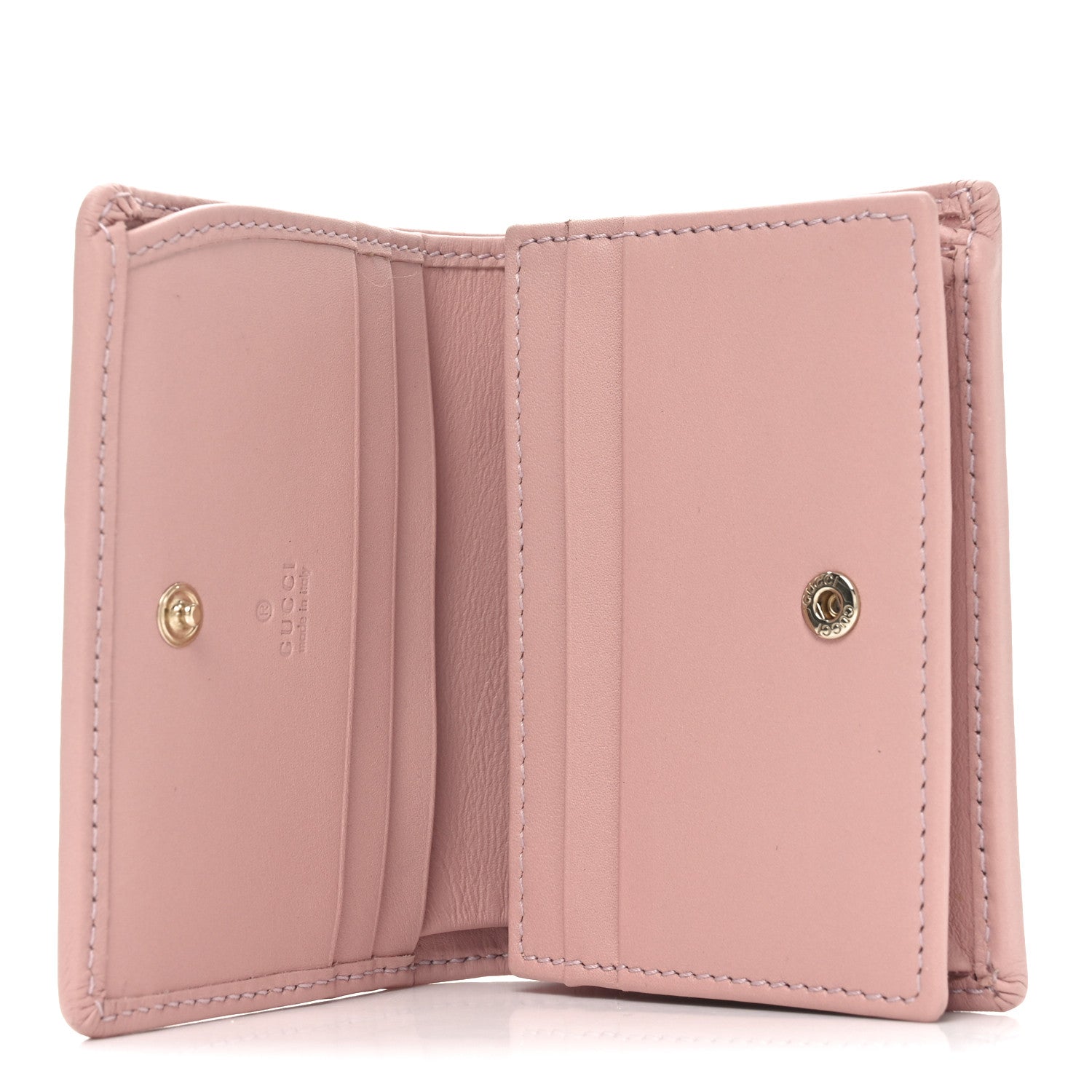 Gucci GG Supreme Monogram Textured Calfskin Emblem Mini Wallet Light Pink 5 of 7