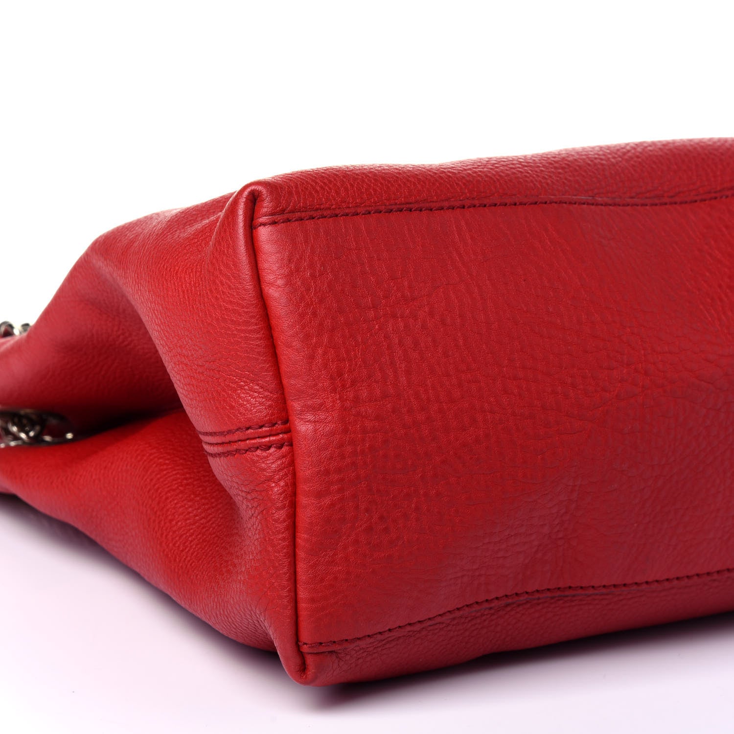 Gucci Pebbled Calfskin Medium Soho Chain Shoulder Bag Tabasco Red 9 of 11