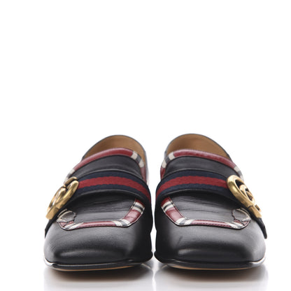 Gucci Malaga Kid Web Kingsnake GG Peyton Loafer Pumps 36.5 Black 3 of 11
