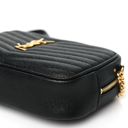 Saint Laurent Grain De Poudre Matelasse Monogram Mini Lou Camera Bag Black 10 of 10