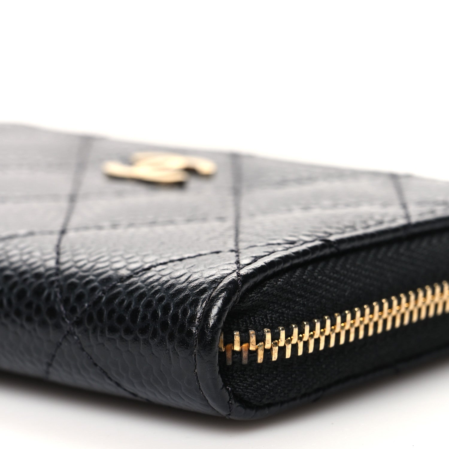 Chanel Caviar Quilted Zip Coin Purse Black 10 of 11