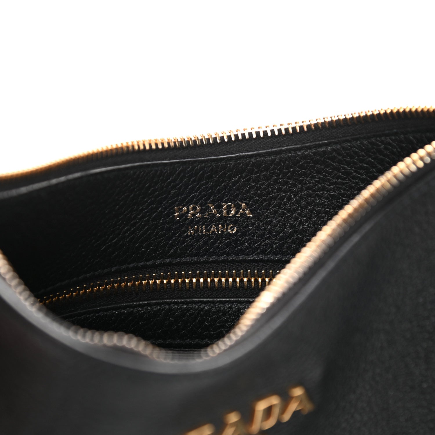 Prada Vitello Phenix Zippered Messenger Hobo Black 6 of 13