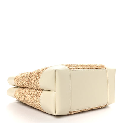 Bottega Veneta Raffia Calfskin Small Andiamo Shoulder Bag Sea Salt Natural 4 of 9