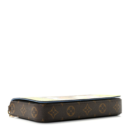 Louis Vuitton Monogram 2021 Christmas Animation China Wall Pochette Felicie Chain Wallet Blue 3 of 10