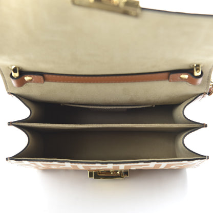 Fendi Vitello Liberty Bi-Color FF 1974 Embossed Small Kan U Shoulder Bag Camelia Saddler 5 of 10