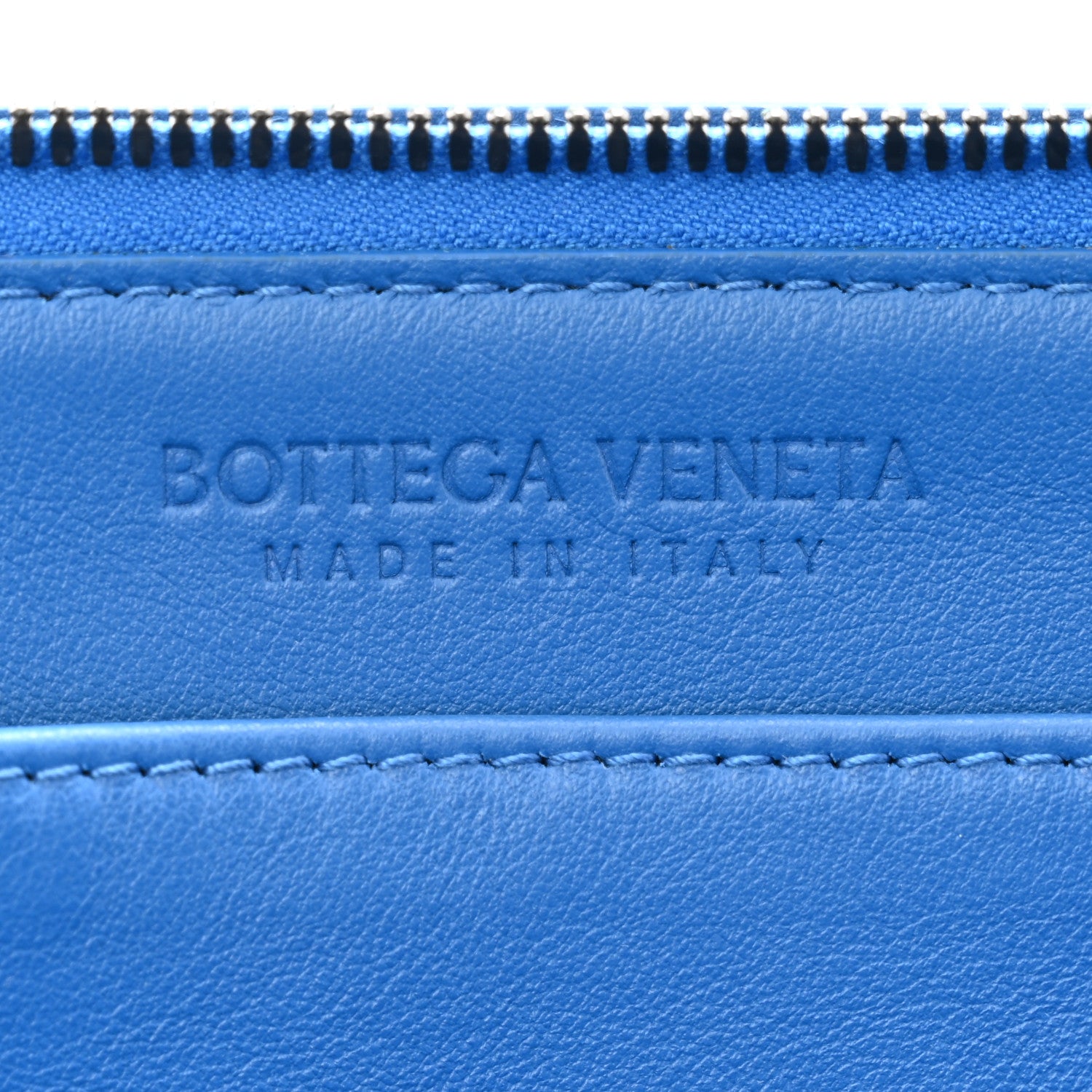 Bottega Veneta Nappa Intrecciato Wristlet Zip Wallet Bluette 6 of 8
