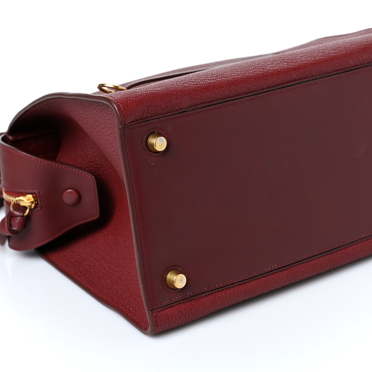 Bullhide Calfskin Small Ring Bag Dark Ruby