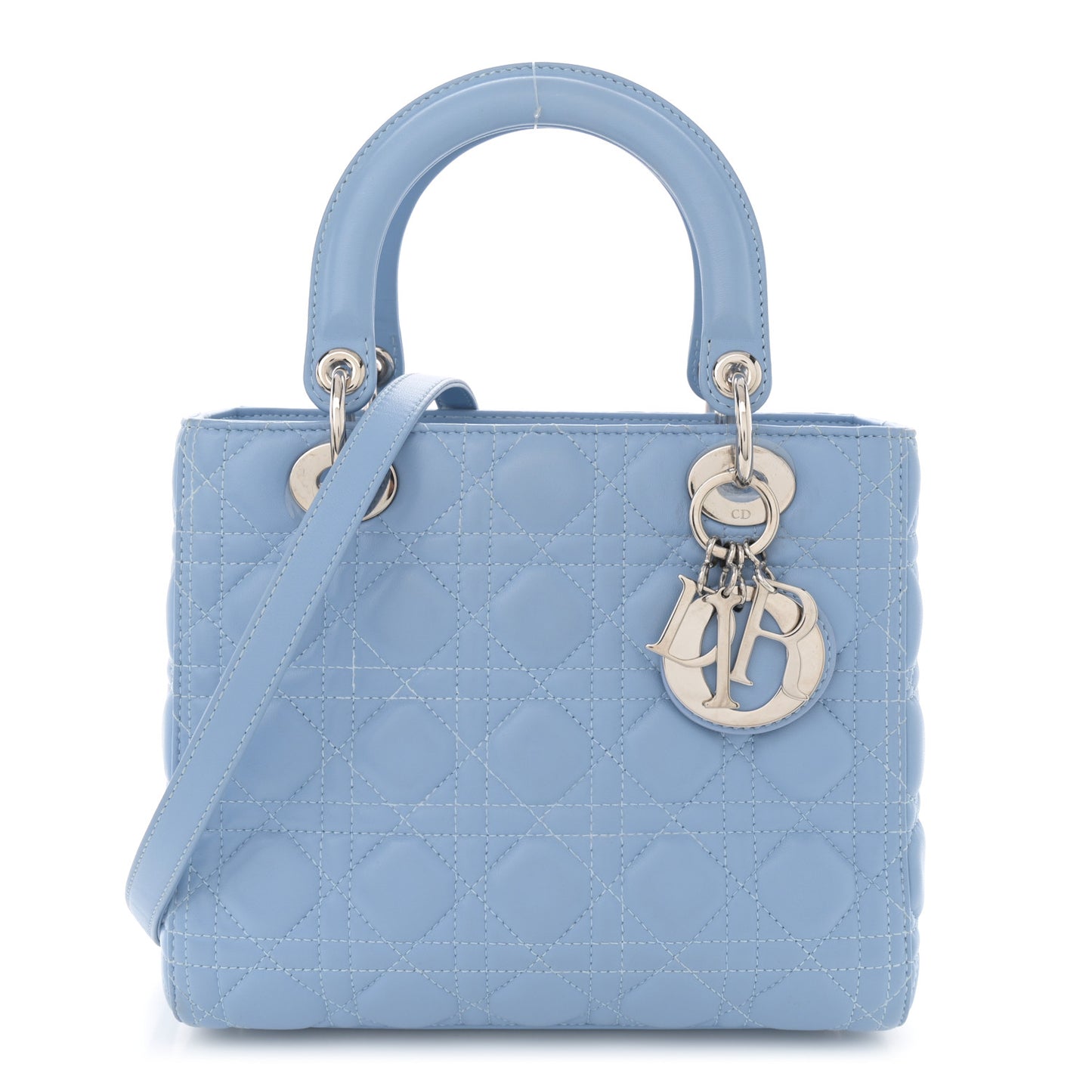 Lambskin Cannage Medium Lady Dior Light Blue