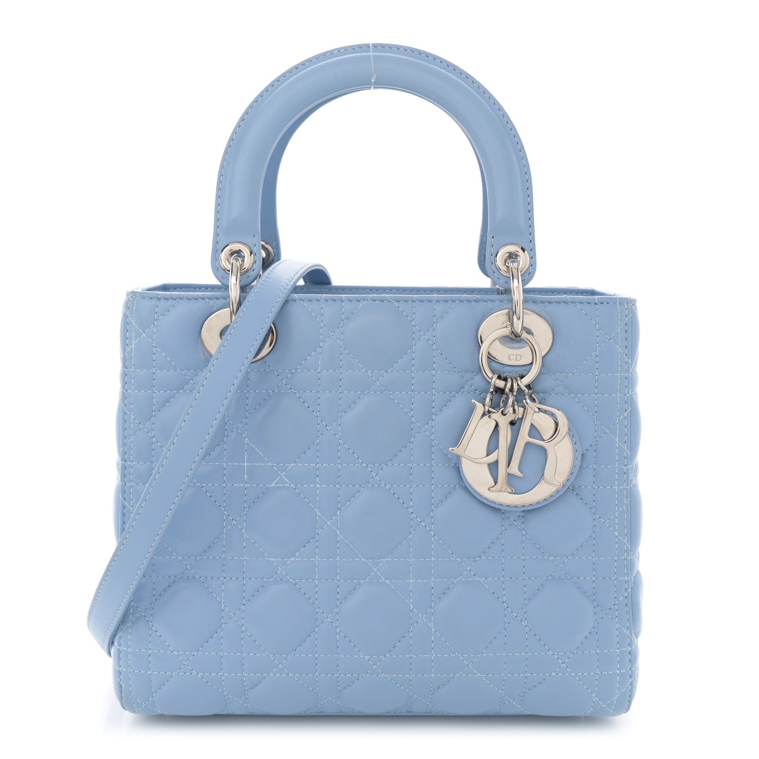 Christian Dior Lambskin Cannage Medium Lady Dior Light Blue 1 of 12