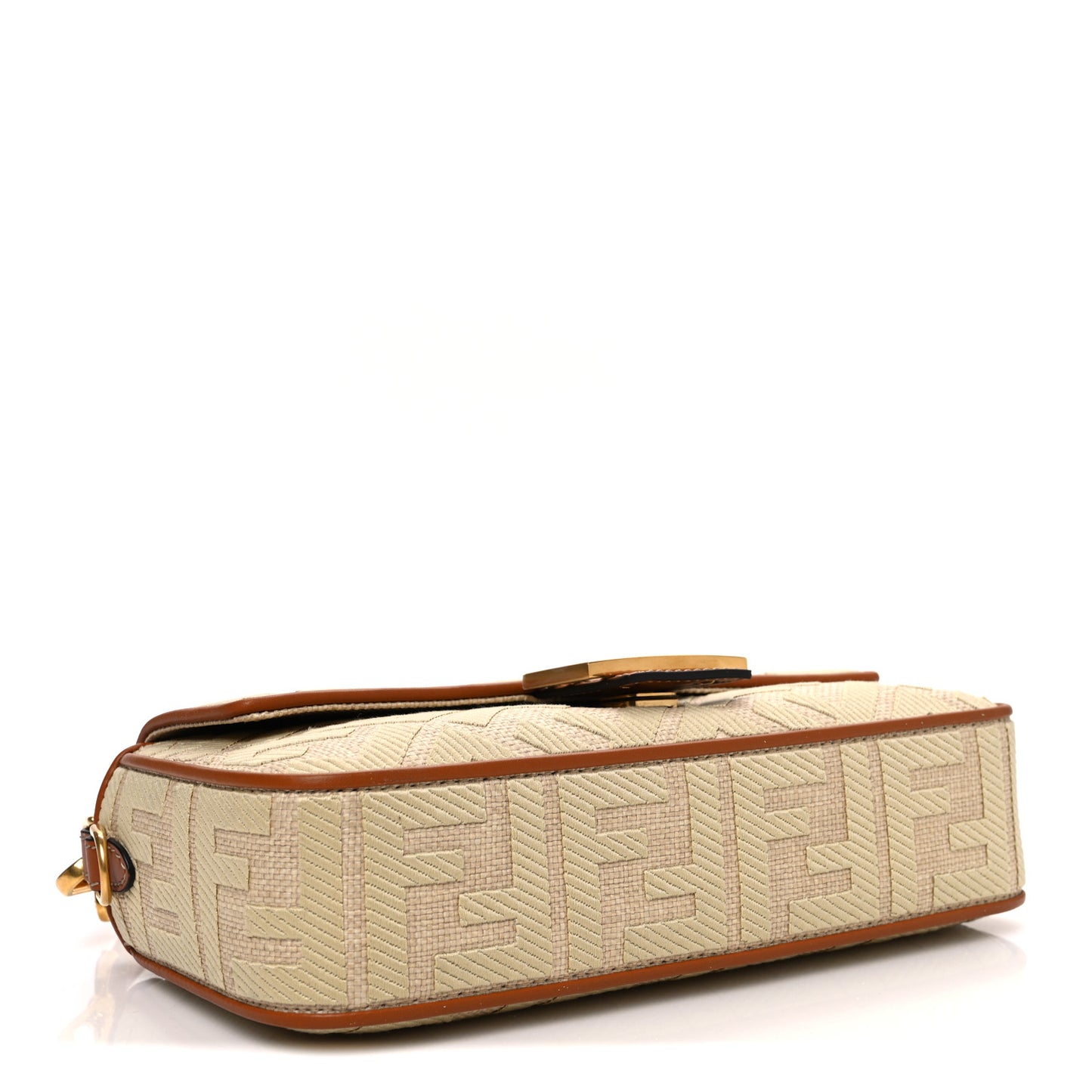 Raffia Vitello King Lucido FF Embroidered Baguette Alchemy Brandy