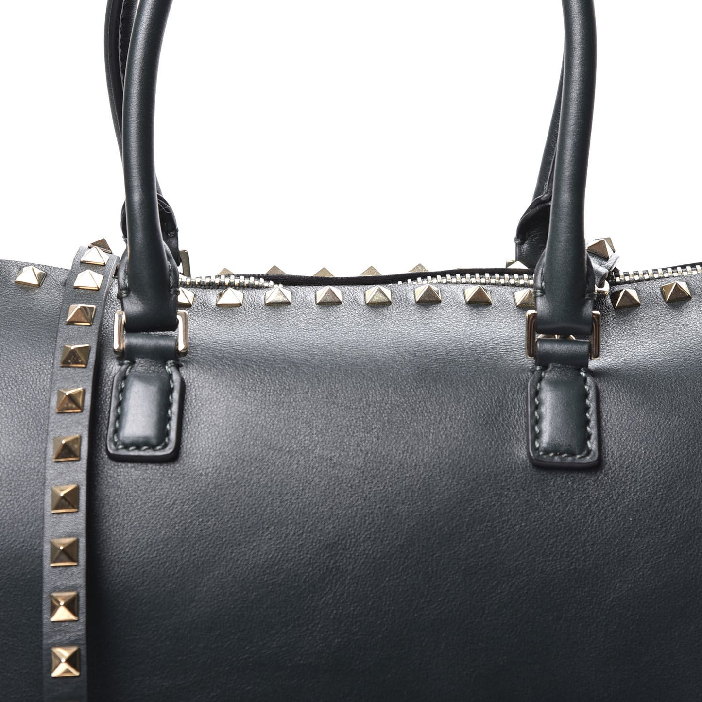 Vitello Rockstud Bowling Bag Deep Green