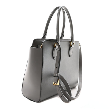 Prada Saffiano Soft Calfskin Small Zippered Tote Marmo 2 of 9