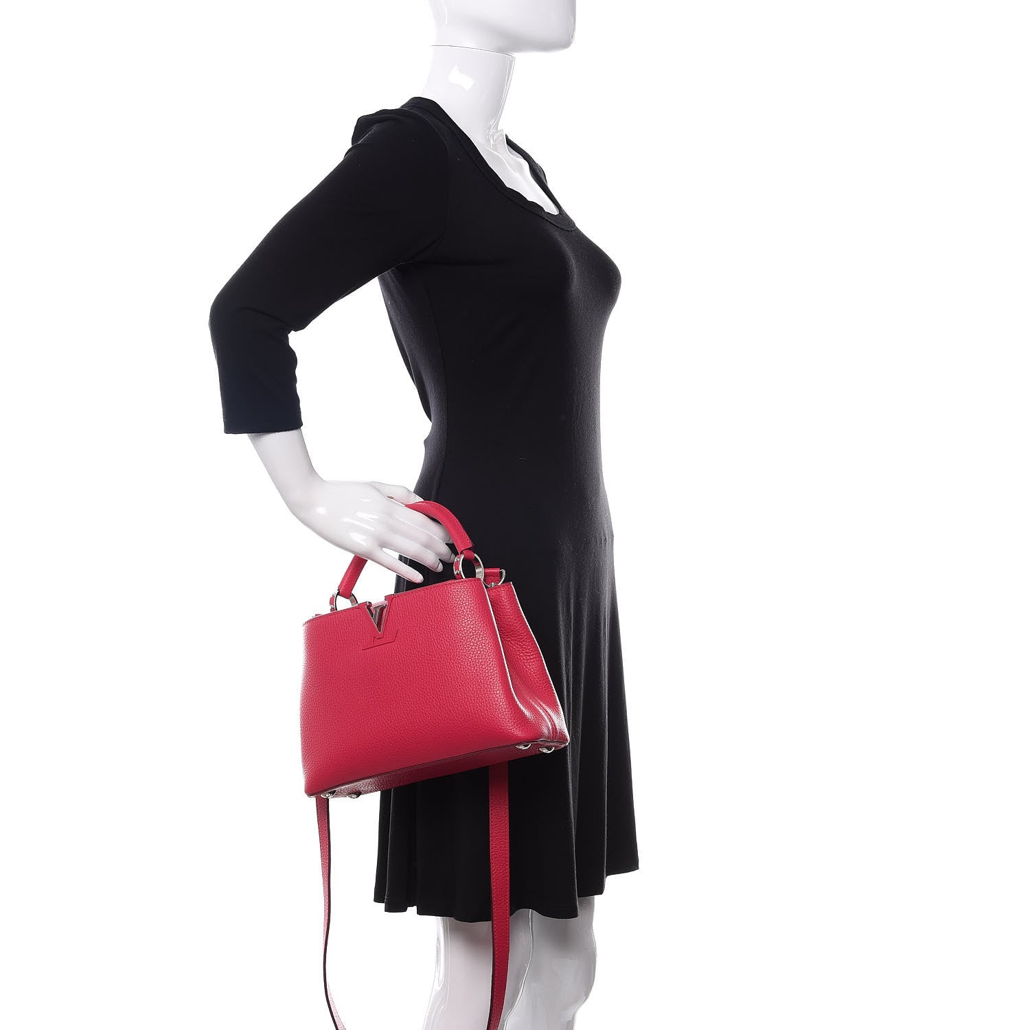 Louis Vuitton Taurillon Capucines BB Fuchsia 3 of 12