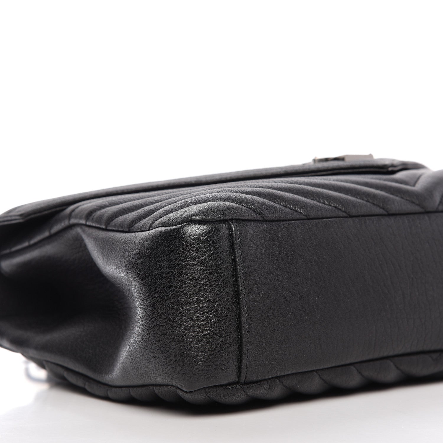 Saint Laurent Sheepskin Matelasse Chevron Monogram Large College Satchel Black 6 of 9