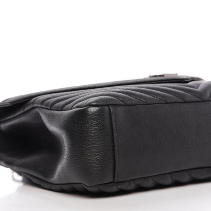 Saint Laurent Sheepskin Matelasse Chevron Monogram Large College Satchel Black 6 of 9