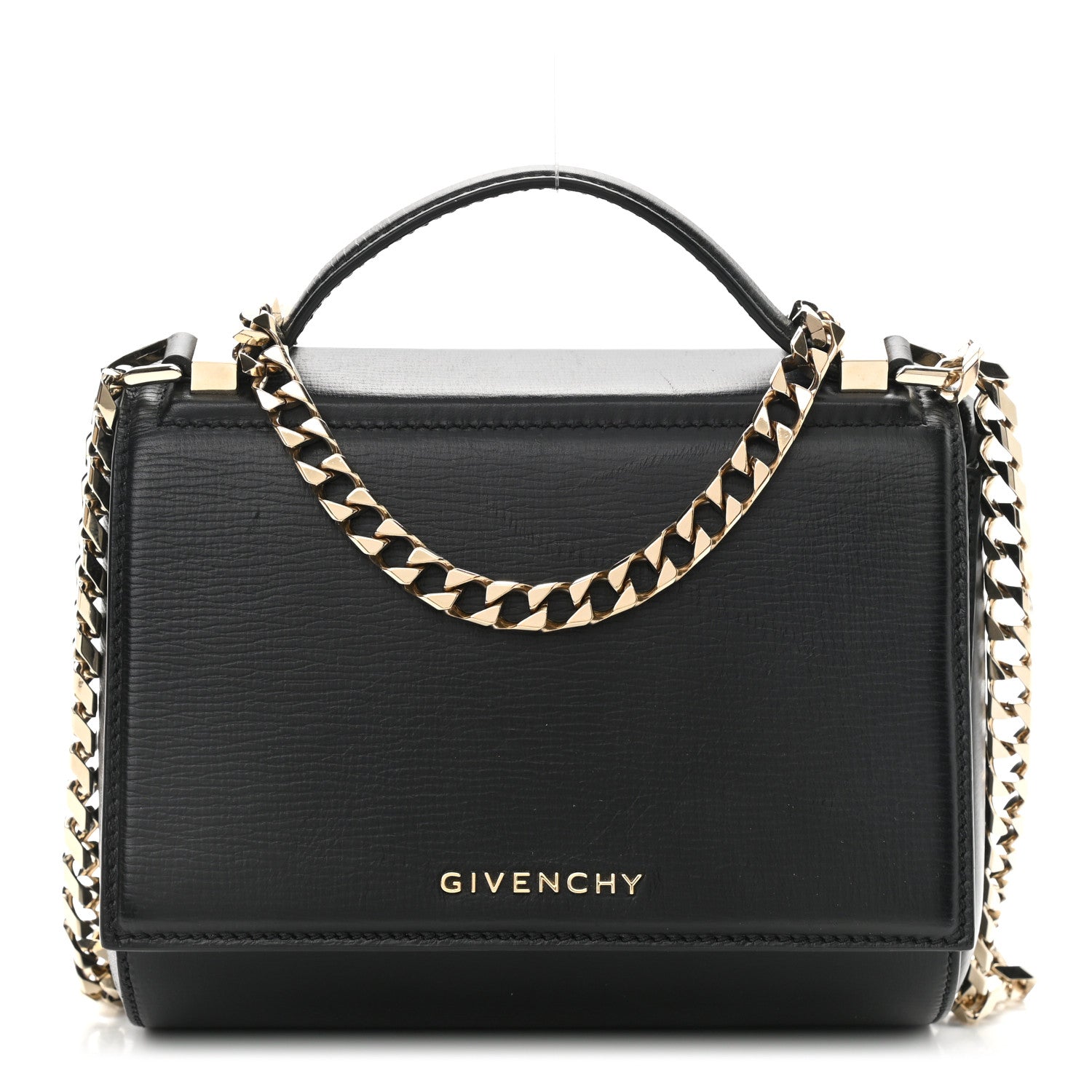 Givenchy Textured Calfskin Mini Pandora Box Chain Crossbody Bag Black 1 of 12