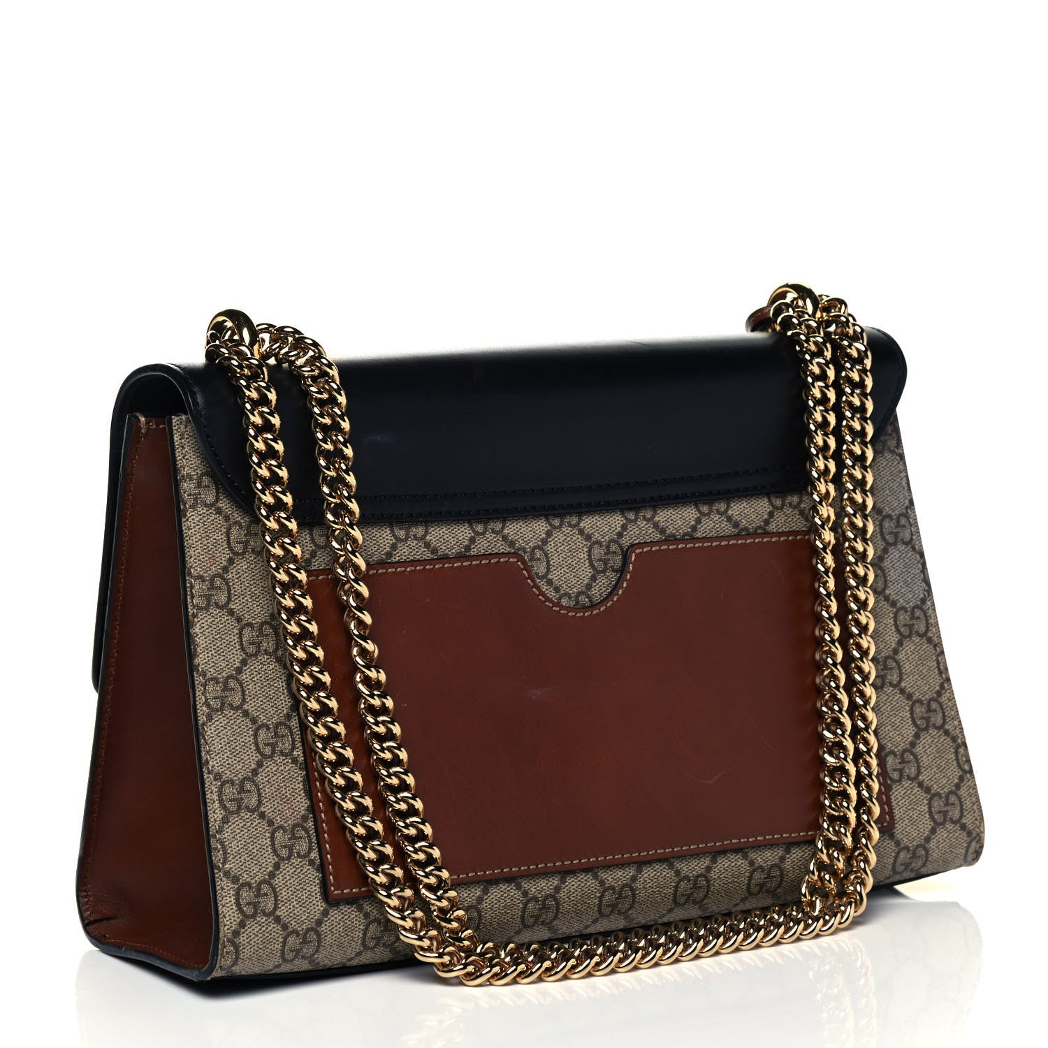 Gucci GG Supreme Monogram Calfskin Medium Padlock Shoulder Bag Beige Black Cuir 4 of 10