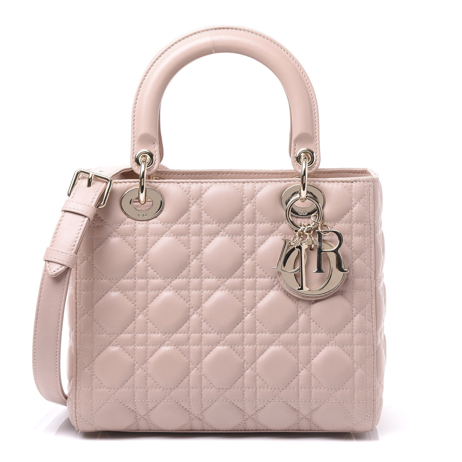 Christian Dior Lambskin Cannage Medium Lady Dior Pink 1 of 9