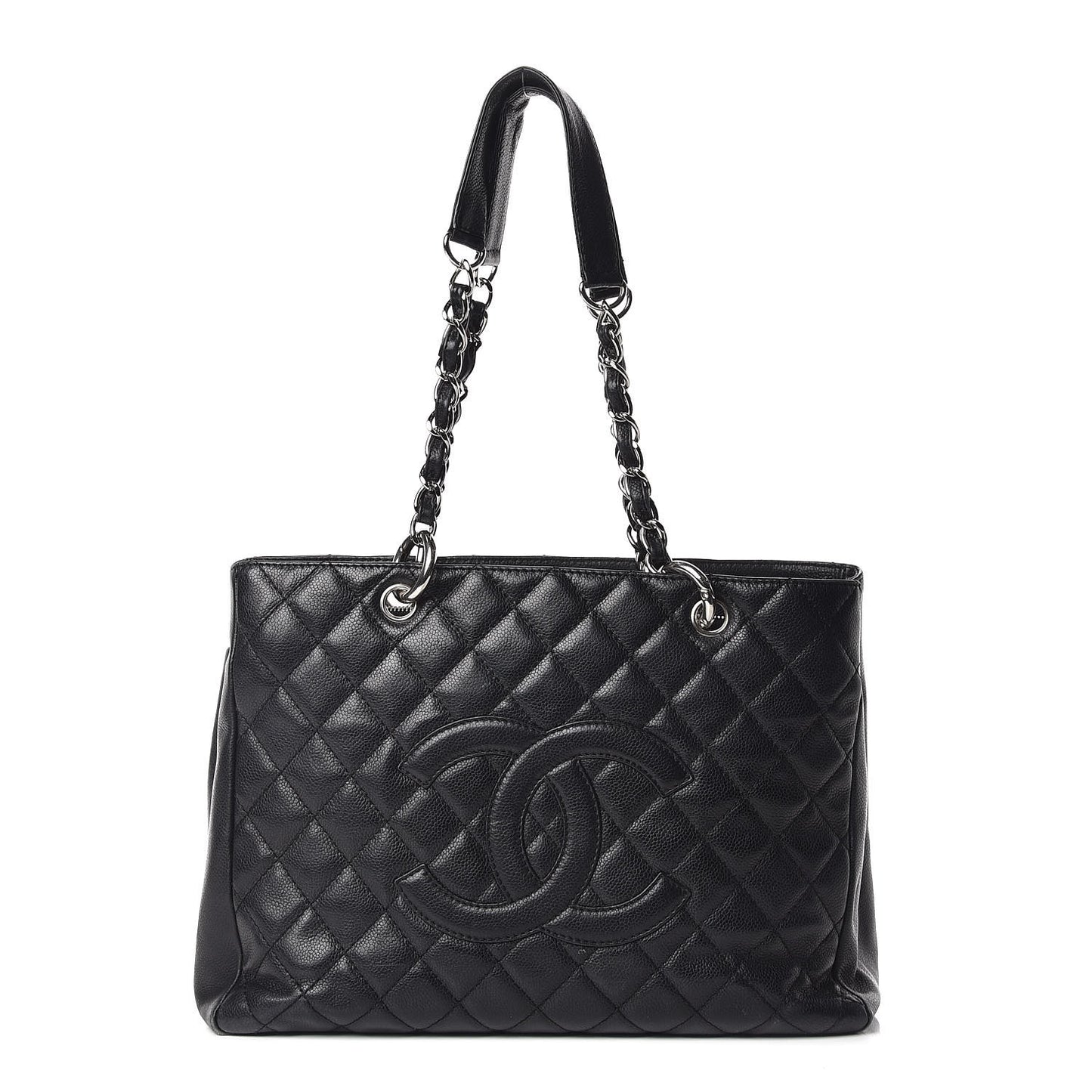 Caviar Quilted Grand Shopping Tote GST Black