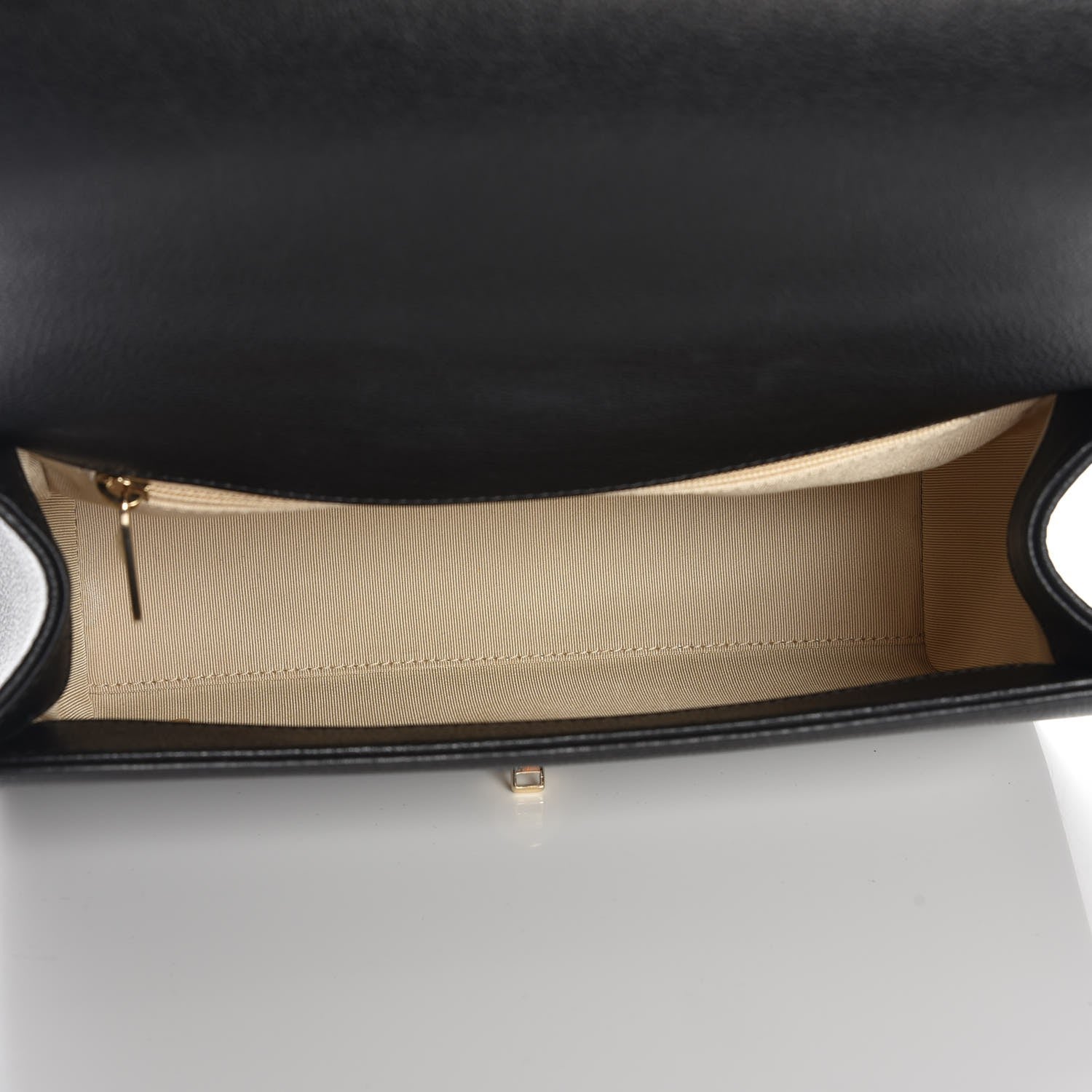 Chanel Grained Calfskin Quilted Medium Label Click Flap Bag Black 6 of 9