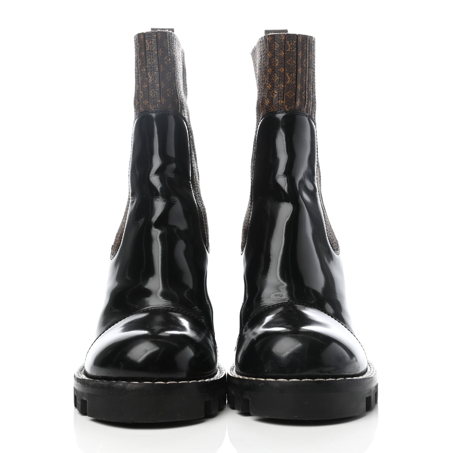 Patent Nano Monogram Ankle Star Trail Boots 40 Black