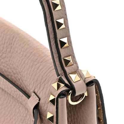 Valentino Garavani Grainy Calfskin Small Rockstud Top Handle Bag Poudre 11 of 11