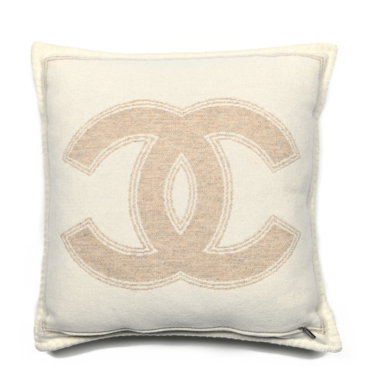 Merino Wool Cashmere CC Pillow Beige Off White