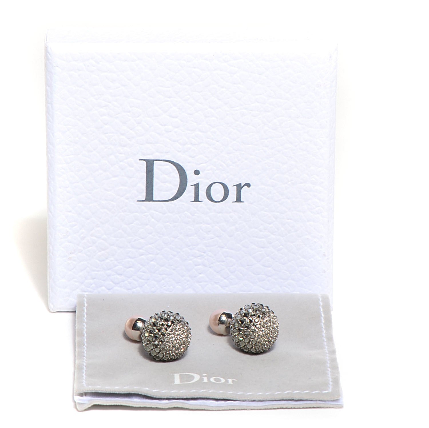 Christian Dior Crystal Mise En Dior Tribal Earrings Grey Pink 4 of 4