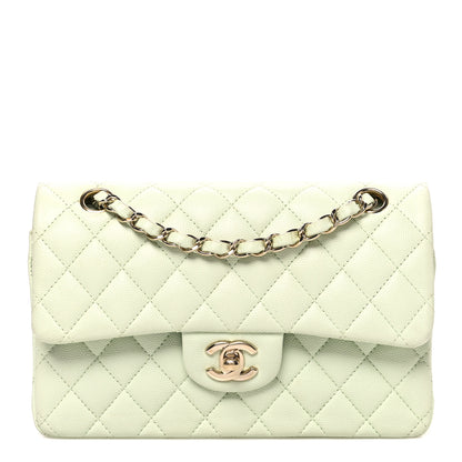 Chanel Caviar Quilted Small Double Flap Light Green 1 of 10
