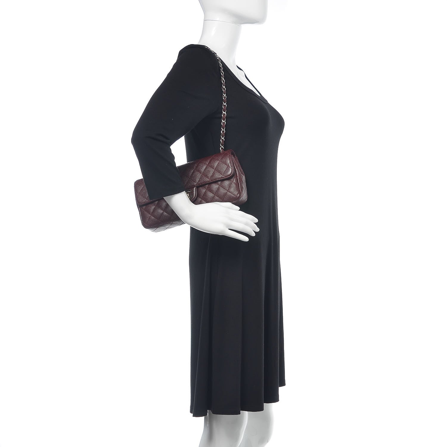 Chanel Caviar Quilted East West Flap Bordeaux 2 of 12