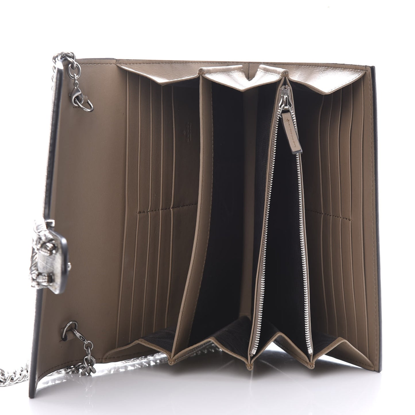 GG Supreme Monogram Mini Dionysus Chain Wallet Beige Taupe