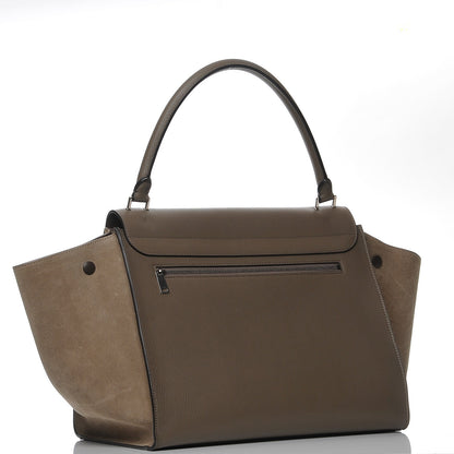Celine Drummed Calfskin Suede Large Trapeze Souris 3 of 7